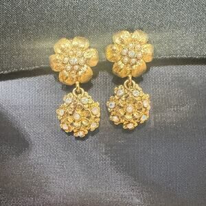 Vintage Oscar De La Renta gold-toned drop earrings-RARE MCM, signed old money